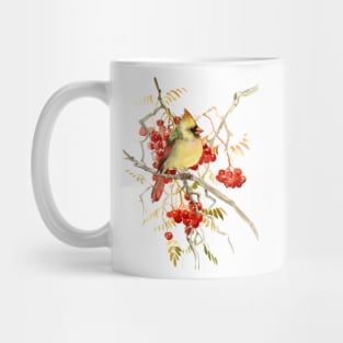 Cardinal Bird and Berries Mug